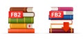 FB2 books stacks icons