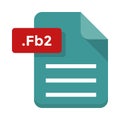 Fb2 file flat vector icon Royalty Free Stock Photo