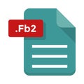 Fb2 file flat vector icon