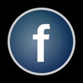 Facebook icon,symbol,thumbnail,button black isolated