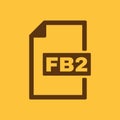 The FB2 icon. File format symbol. Flat