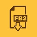 The FB2 icon. File format symbol. Flat Royalty Free Stock Photo