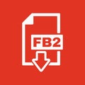 The FB2 icon. File format symbol. Flat Royalty Free Stock Photo