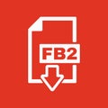 The FB2 icon. File format symbol. Flat