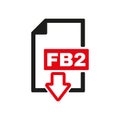 The FB2 icon. File format symbol. Flat