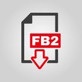 The FB2 icon. File format symbol. Flat Royalty Free Stock Photo