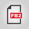 The FB2 icon. File format symbol. Flat