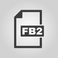 The FB2 icon. File format symbol. Flat