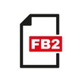 The FB2 icon. File format symbol. Flat