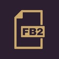 The FB2 icon. File format symbol. Flat Royalty Free Stock Photo