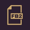 The FB2 icon. File format symbol. Flat