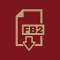 The FB2 icon. File format symbol. Flat Royalty Free Stock Photo