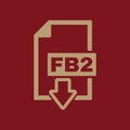 The FB2 icon. File format symbol. Flat