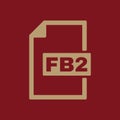 The FB2 icon. File format symbol. Flat
