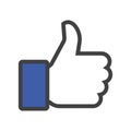 thumbsup facebook like icon vector logo