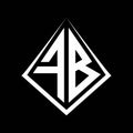 FB logo letters monogram with prisma shape design template