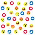 Facebook emoji reacts background illustration