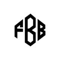 FBB letter logo design with polygon shape. FBB polygon and cube shape logo design. FBB hexagon vector logo template white and Royalty Free Stock Photo