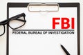 FBI - Federal Bureau of Investigation acronym, concept background