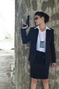 FBI woman agent. Royalty Free Stock Photo