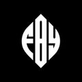 FBY circle letter logo design with circle and ellipse shape. FBY ellipse letters with typographic style. The three initials form a Royalty Free Stock Photo