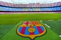 FC Barcelona emblem on the grass Royalty Free Stock Photo