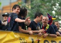 FC Barcelona players Bus Royalty Free Stock Photo
