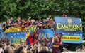 FC Barcelona players Bus Royalty Free Stock Photo