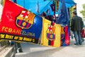 FC Barcelona stand next to the stadium