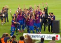 FC Barcelona wins the Spanish Supercup Royalty Free Stock Photo