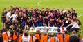 FC Barcelona wins the Spanish Supercup Royalty Free Stock Photo