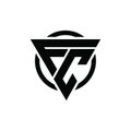 FC CF Trianagle Circle Logo Design Concept for Corporate Company Identity