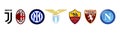 FC clubs of Italy, Serie A. Top-7. Inter Milan, Milan, Napoli, Juventus, Roma, Lazio, Torino. Kyiv, Ukraine - October 10, 2021