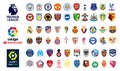 FC of England, Spain. English Premier League. Liverpool, Chelsea, Manchester United and City, Arsenal, Elche, Levante, Espanyol, Royalty Free Stock Photo