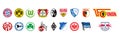 FC of Germany. Bayern Munich, Borussia Dortmund, Wolfsburg, Bayer, Freiburg, Stuttgart, Bochum, Augsburg, Mainz, Arminia, Greuther