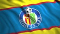 FC Getafe Soccer Club flag. Motion. Close up of rippling realistic flag of a Spanish football club. For editorial use