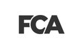 FCA logo design template with strong and modern bold text. Initial based vector logotype featuring simple and minimal typography. Royalty Free Stock Photo