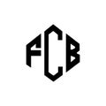 FCB letter logo design with polygon shape. FCB polygon and cube shape logo design. FCB hexagon vector logo template white and Royalty Free Stock Photo