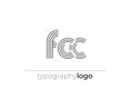 FCC modern geometric typography logo Royalty Free Stock Photo
