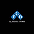 FCD letter logo design on BLACK background. FCD creative initials letter logo concept. FCD letter design Royalty Free Stock Photo