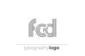 FCD modern geometric typography logo Royalty Free Stock Photo