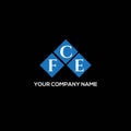 FCE letter logo design on BLACK background. FCE creative initials letter logo concept. FCE letter design.FCE letter logo design on Royalty Free Stock Photo