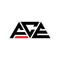 FCE triangle letter logo design with triangle shape. FCE triangle logo design monogram. FCE triangle vector logo template with red Royalty Free Stock Photo
