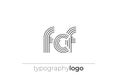 FCF modern geometric typography logo Royalty Free Stock Photo