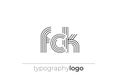 FCK modern geometric typography logo Royalty Free Stock Photo