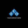 FCO letter logo design on BLACK background. FCO creative initials letter logo concept. FCO letter design Royalty Free Stock Photo