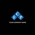 FCP letter logo design on BLACK background. FCP creative initials letter logo concept. FCP letter design Royalty Free Stock Photo