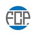 FCP letter logo design on white background. FCP creative initials circle logo concept. Royalty Free Stock Photo