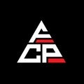 FCP triangle letter logo design with triangle shape. FCP triangle logo design monogram. FCP triangle vector logo template with red Royalty Free Stock Photo