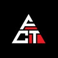 FCT triangle letter logo design with triangle shape. FCT triangle logo design monogram. FCT triangle vector logo template with red Royalty Free Stock Photo